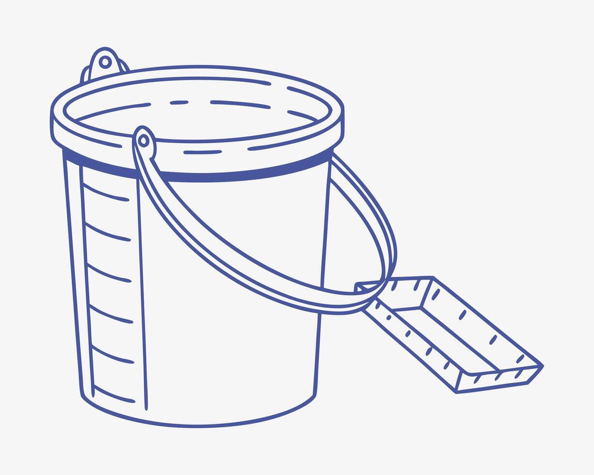 Bucket and tray silhouette illustration vector