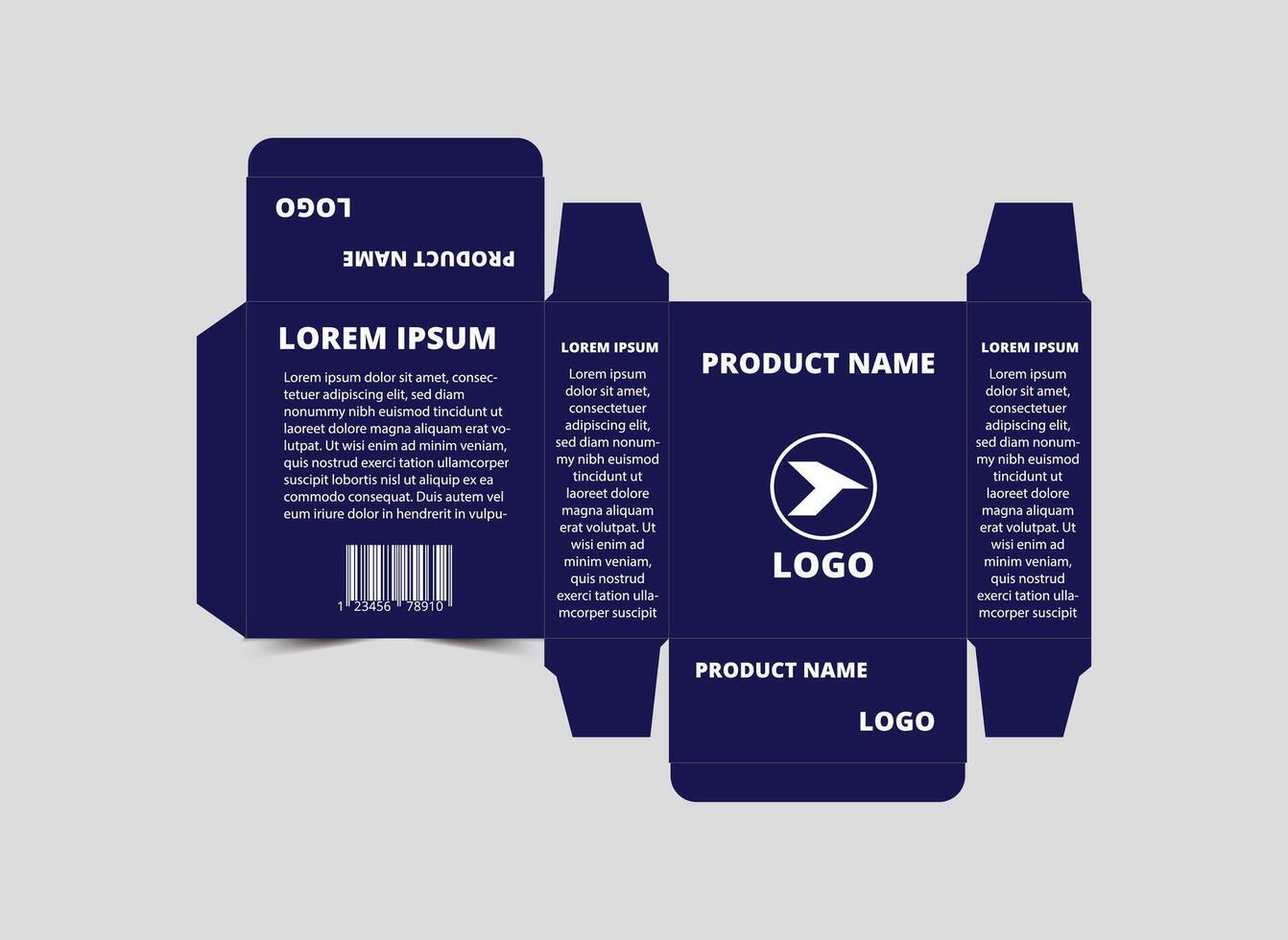 Packaging Design Template Blue With Logo Brand Name Product Illustration vector