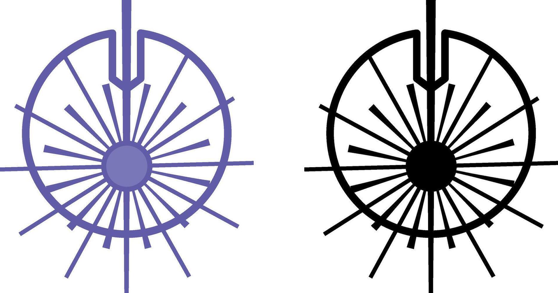 Laser Icons. Illustrations. Device Generating A Beam Of Light. Technology. Concept Devices vector