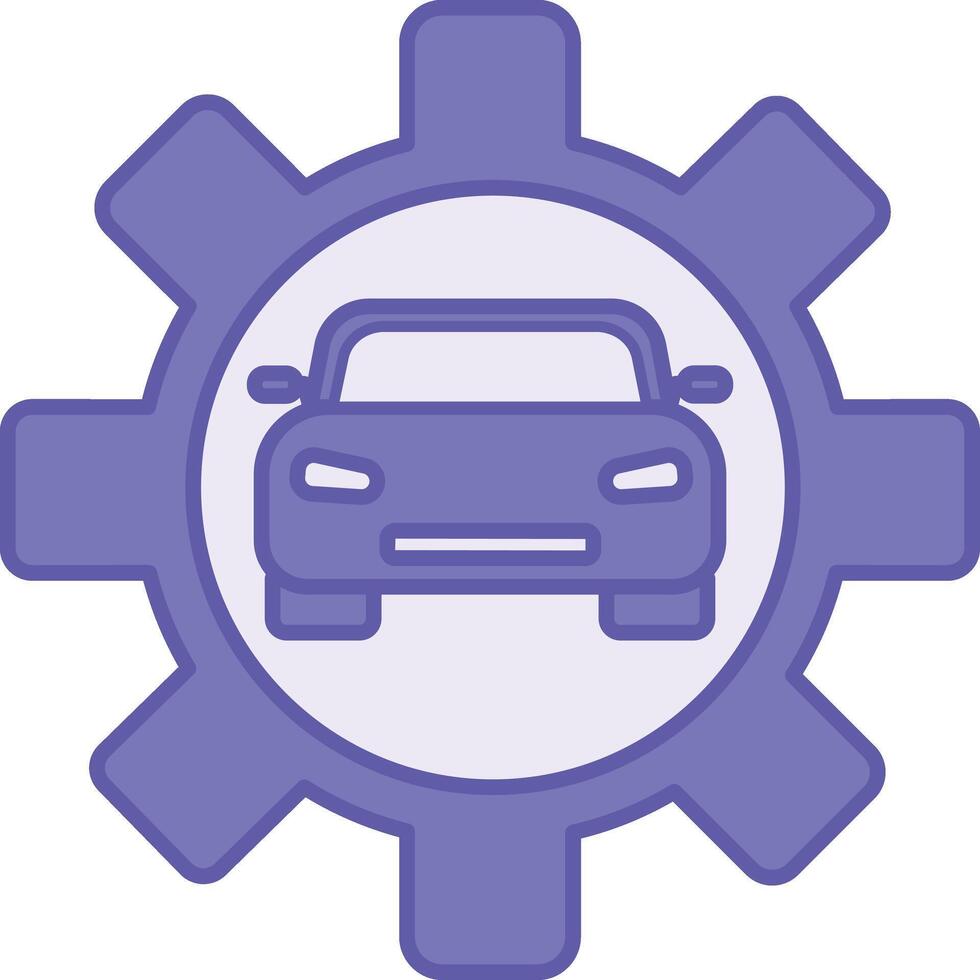 Colored Mechanical Engineering Icon. Illustration. Gear and Car. Manufacturing Various Machines. Engineering Concept vector
