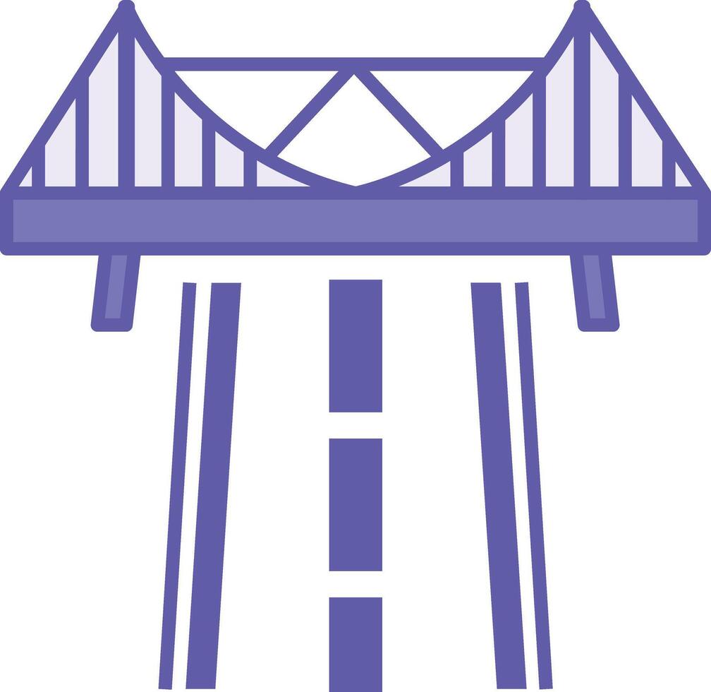 Colored Structure Icon. Illustration. Bridge Over Highway. Construction, Arrangement, Order. Concept Engineering vector
