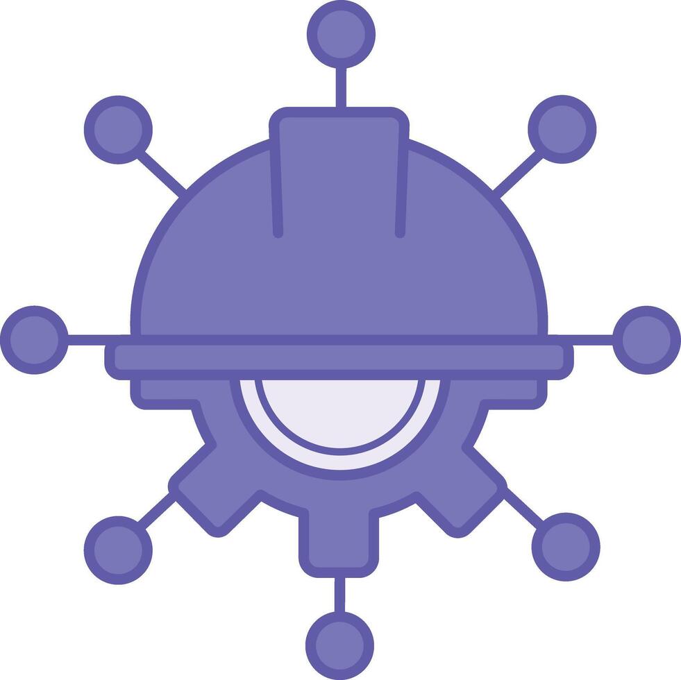 Colored Engineering Icon. Illustration. Development of New Technologies and Infrastructure. Inventions, Design, and Creation vector