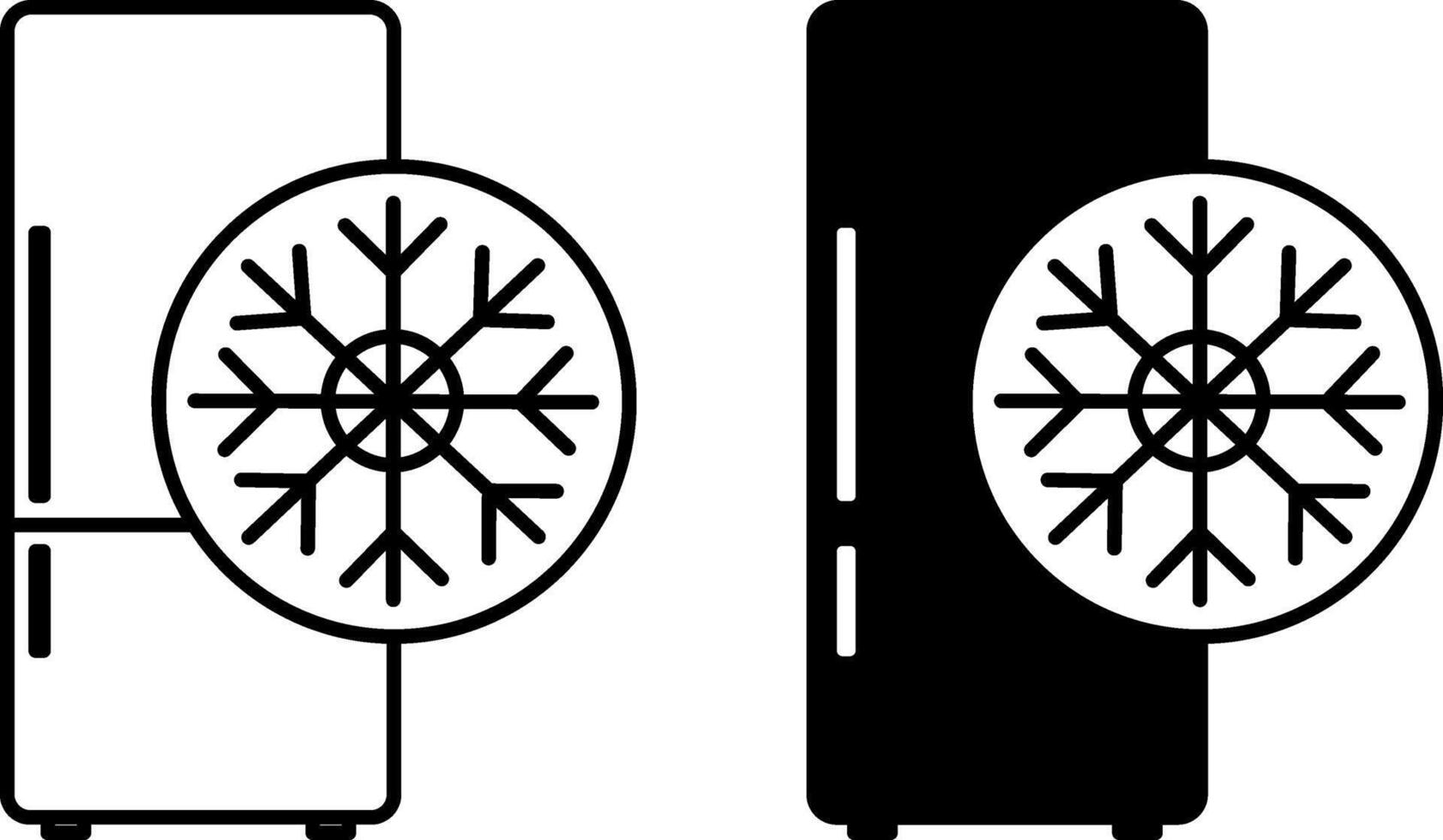 Refrigerator Icons. Black and White Illustration. Device for Keeping Food Cold. Gadget, Technology. Device Concept vector