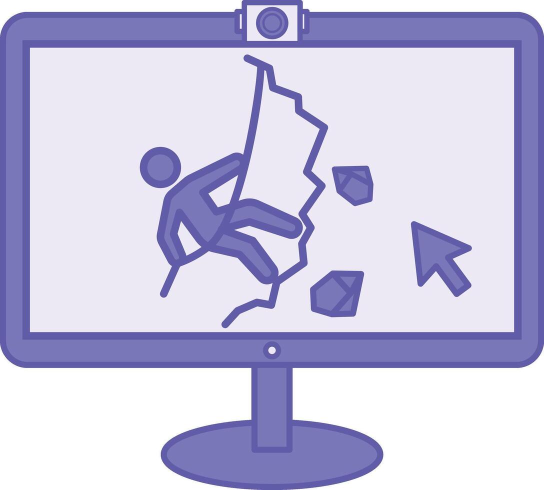 Colored Monitor Icon. Illustration. Device For Outputting Any Information From A Computer. vector