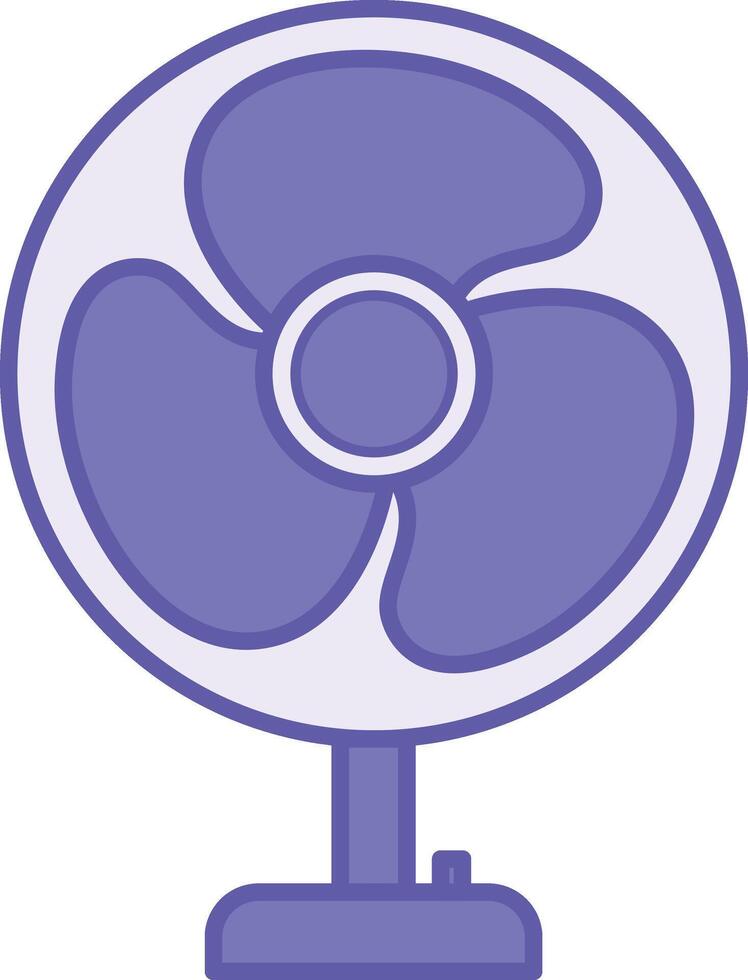 Colored Fan Icon. Illustration. Mechanical Device for Air Movement. Cooling Equipment, Gadget, Technology. Device Concep vector