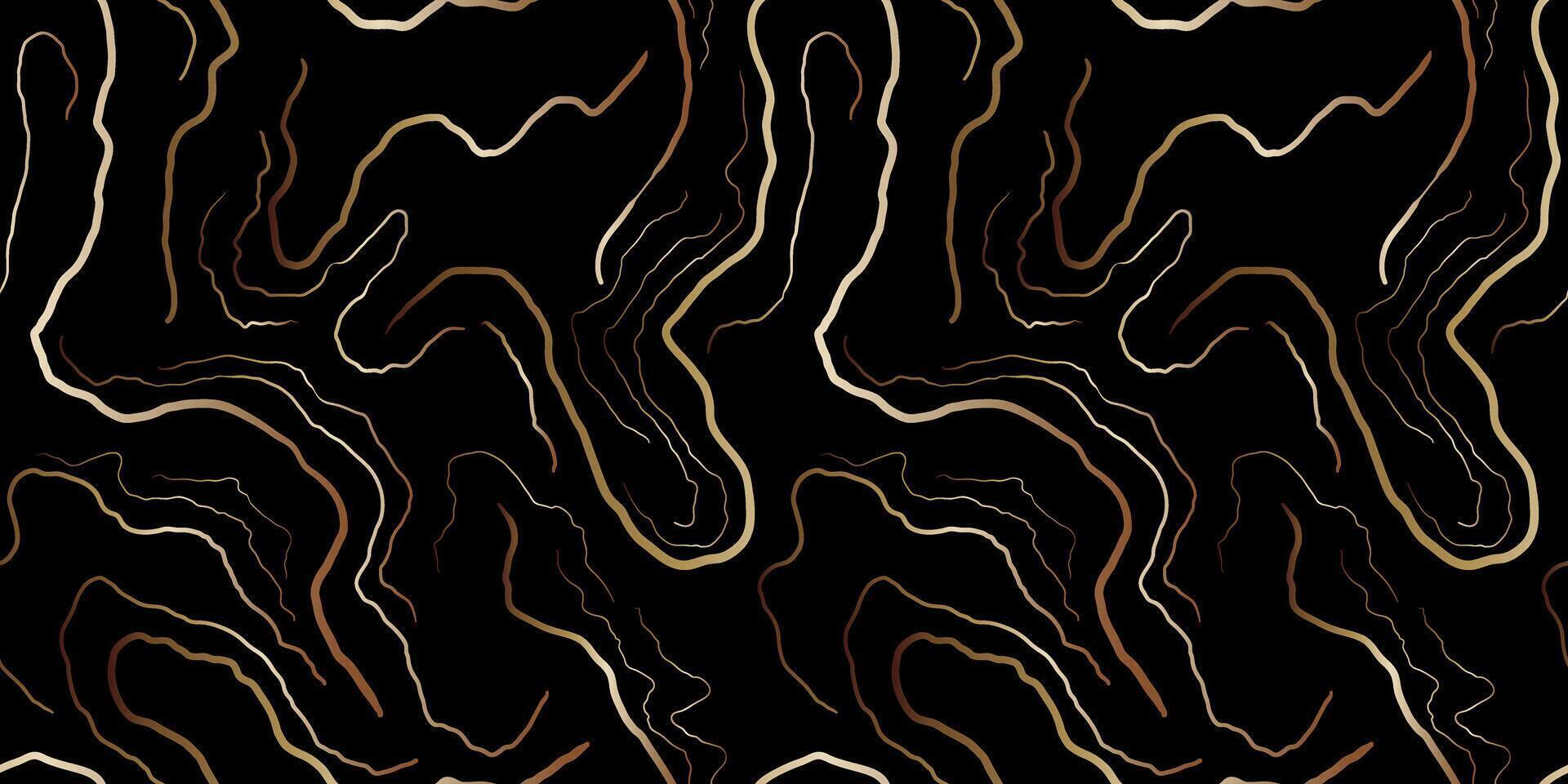 modern elegant seamless marble pattern noble gold black colors background for web design decor abstract wavy lines vector