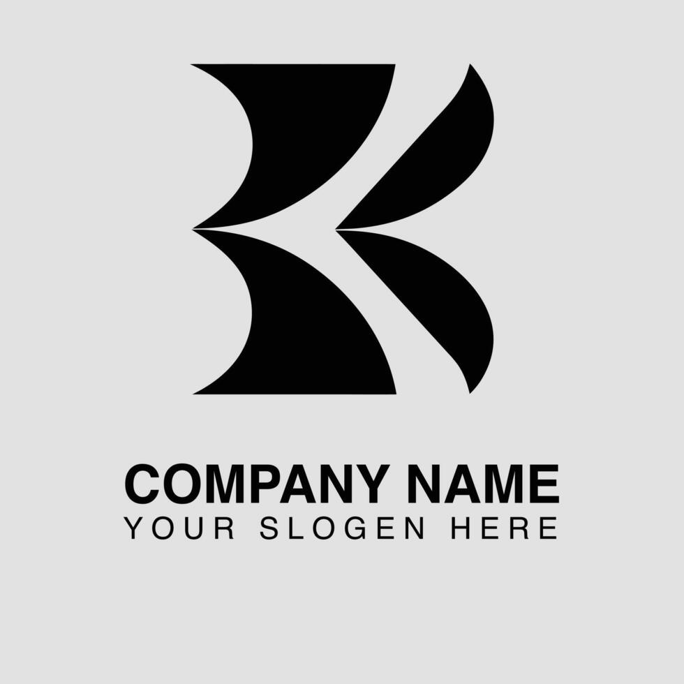 Abstract letter k logo design modern creative business company brand identity illustration template vector