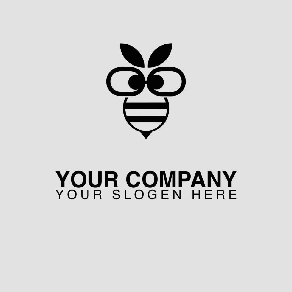 Honey bee logo design for company branding and creative business with insect illustration vector