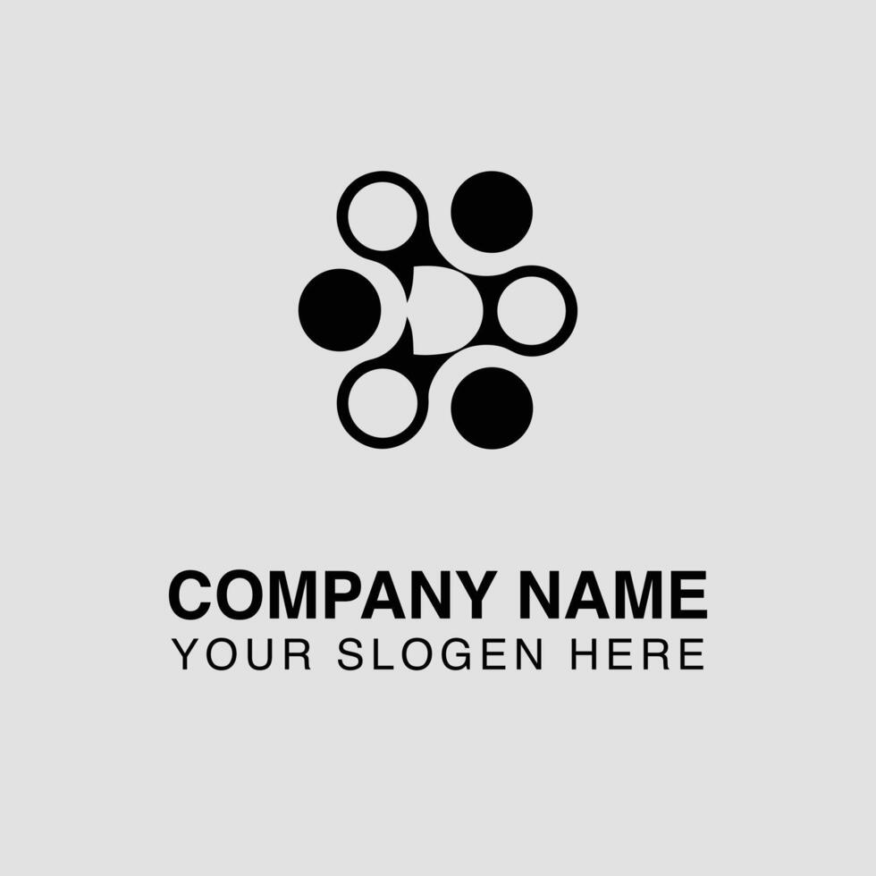 Abstract geometric logo design for technology company with circles and connection points for brand identity vector