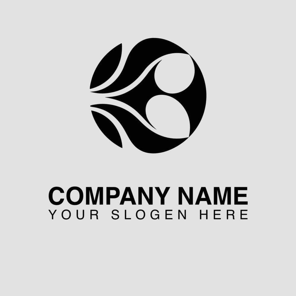 Abstract logo design black geometric shape circle graphic modern company branding professional identity vector