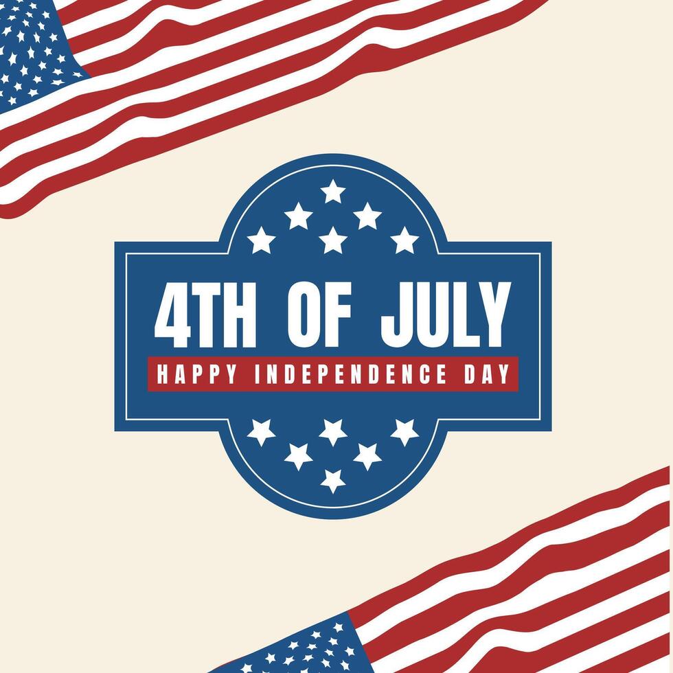 4th of july happy independence day background with american flag vector