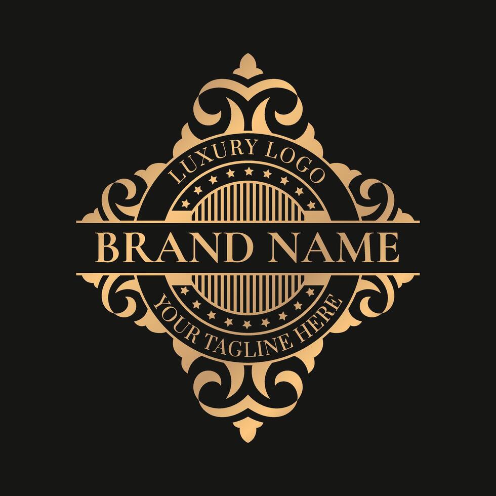 luxury vintage gold logo design template vector