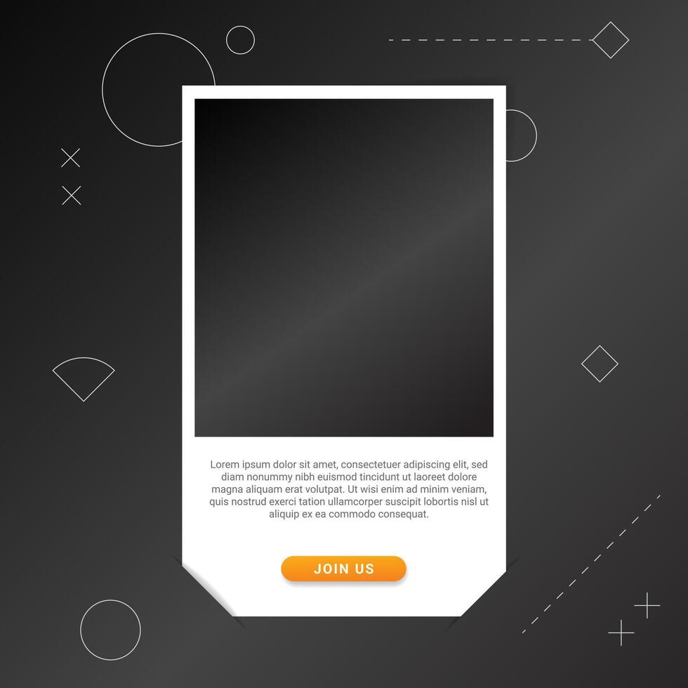 Photo frame. Digital marketing agency and corporate social media post template vector