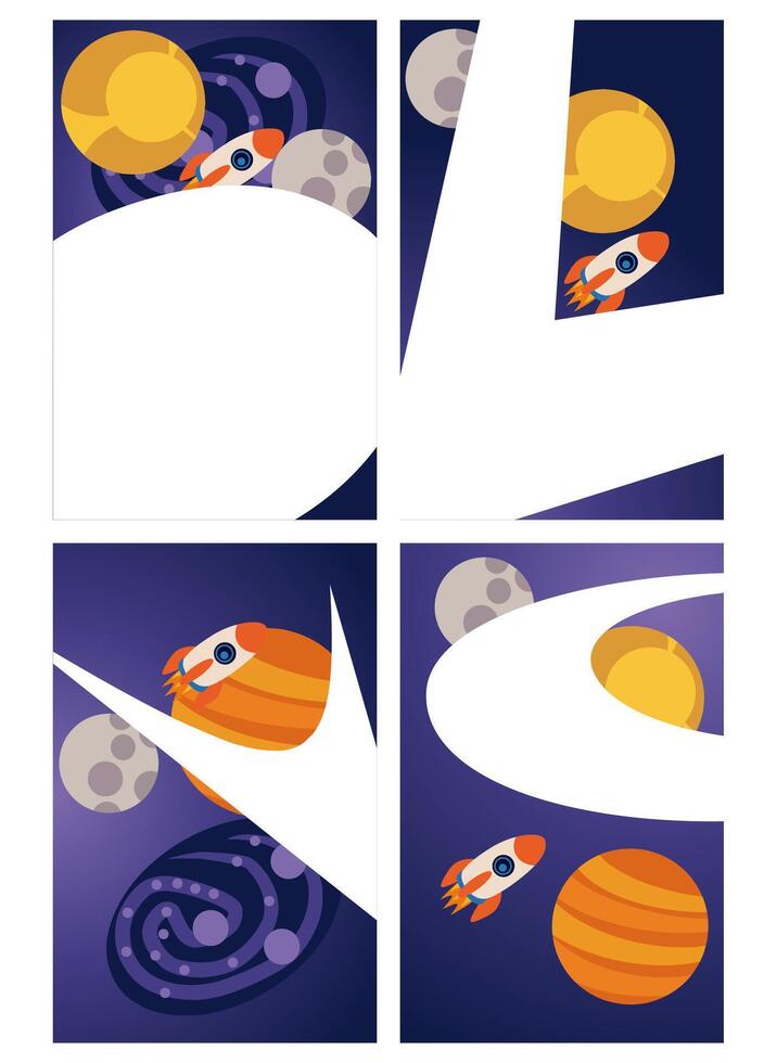 colorful alien planet vector