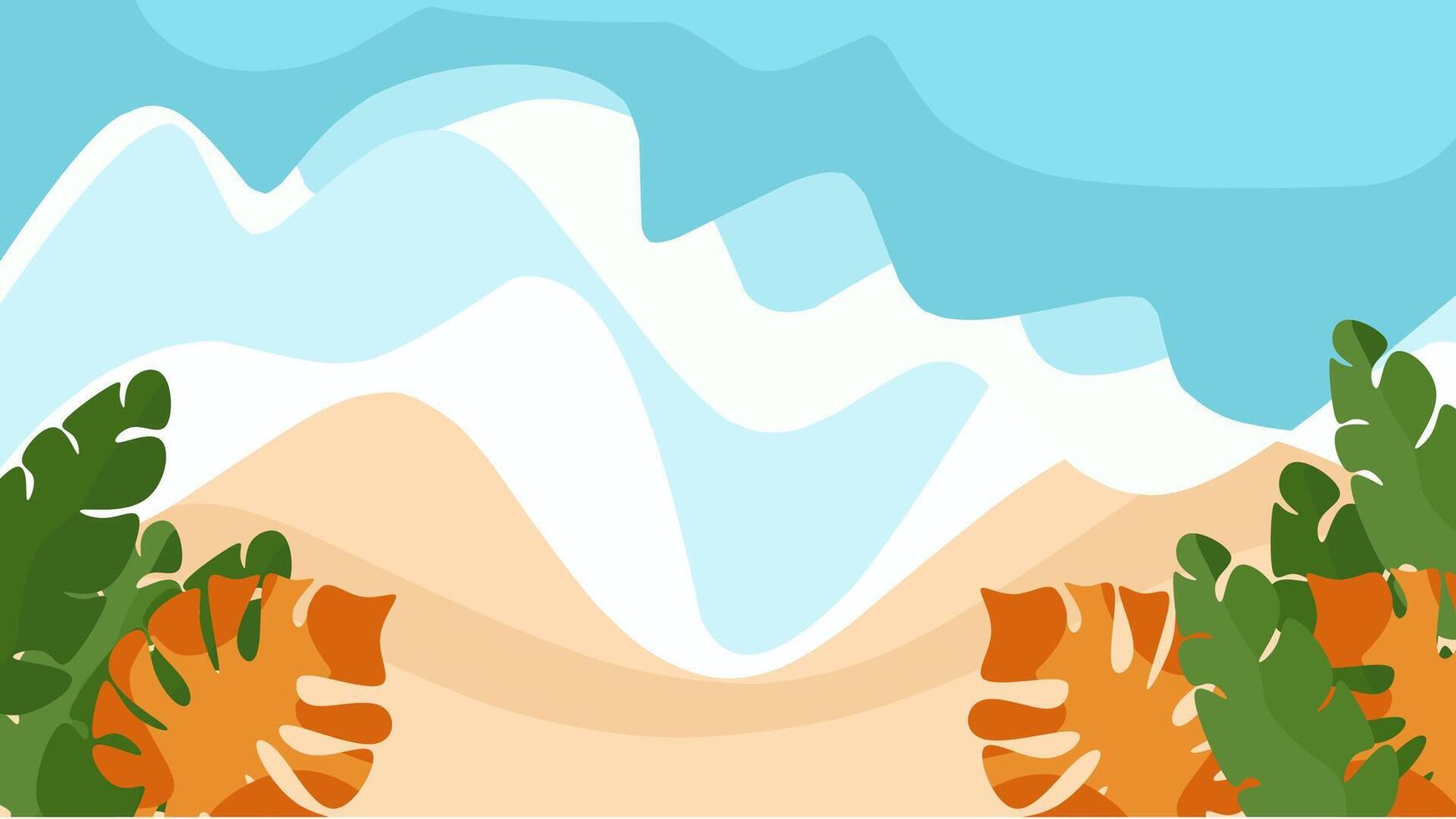 Summer background with tropical leaves vector