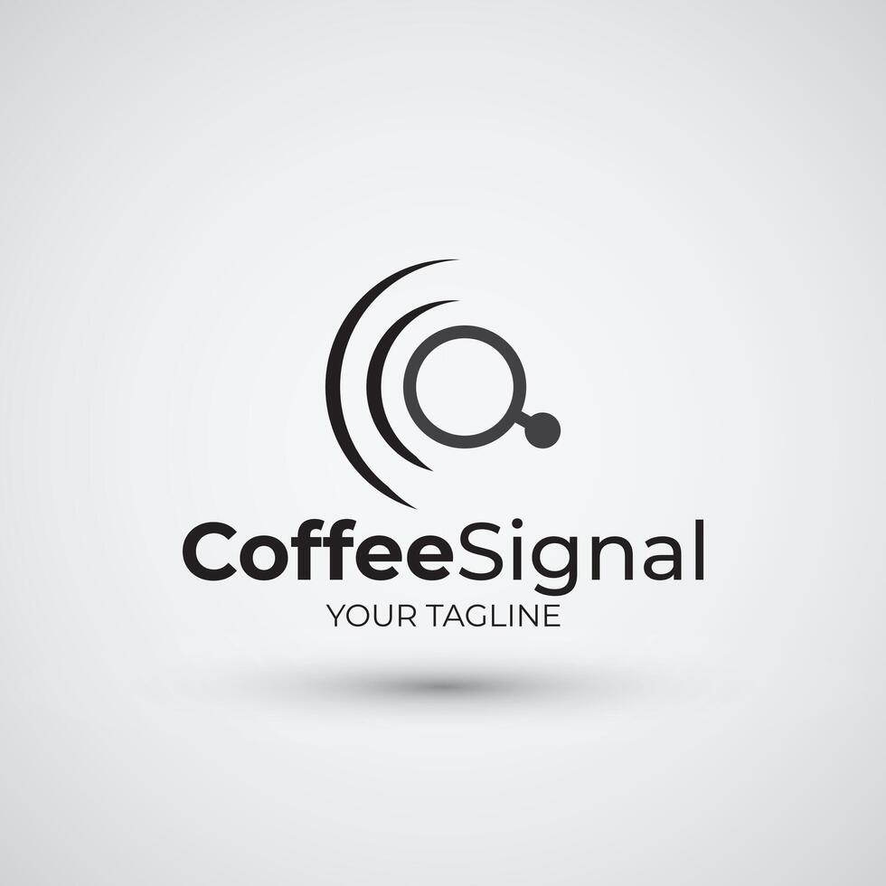 Abstract Coffee Signal Logo Design Template vector