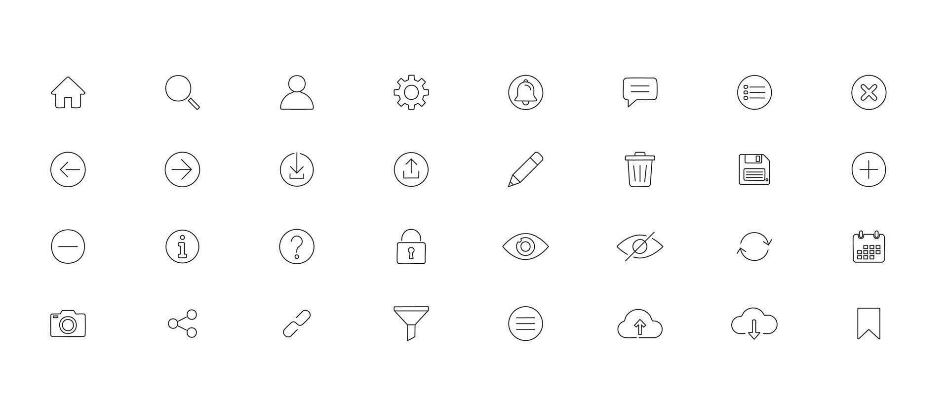 User Minimal Line Color Icon Set vector