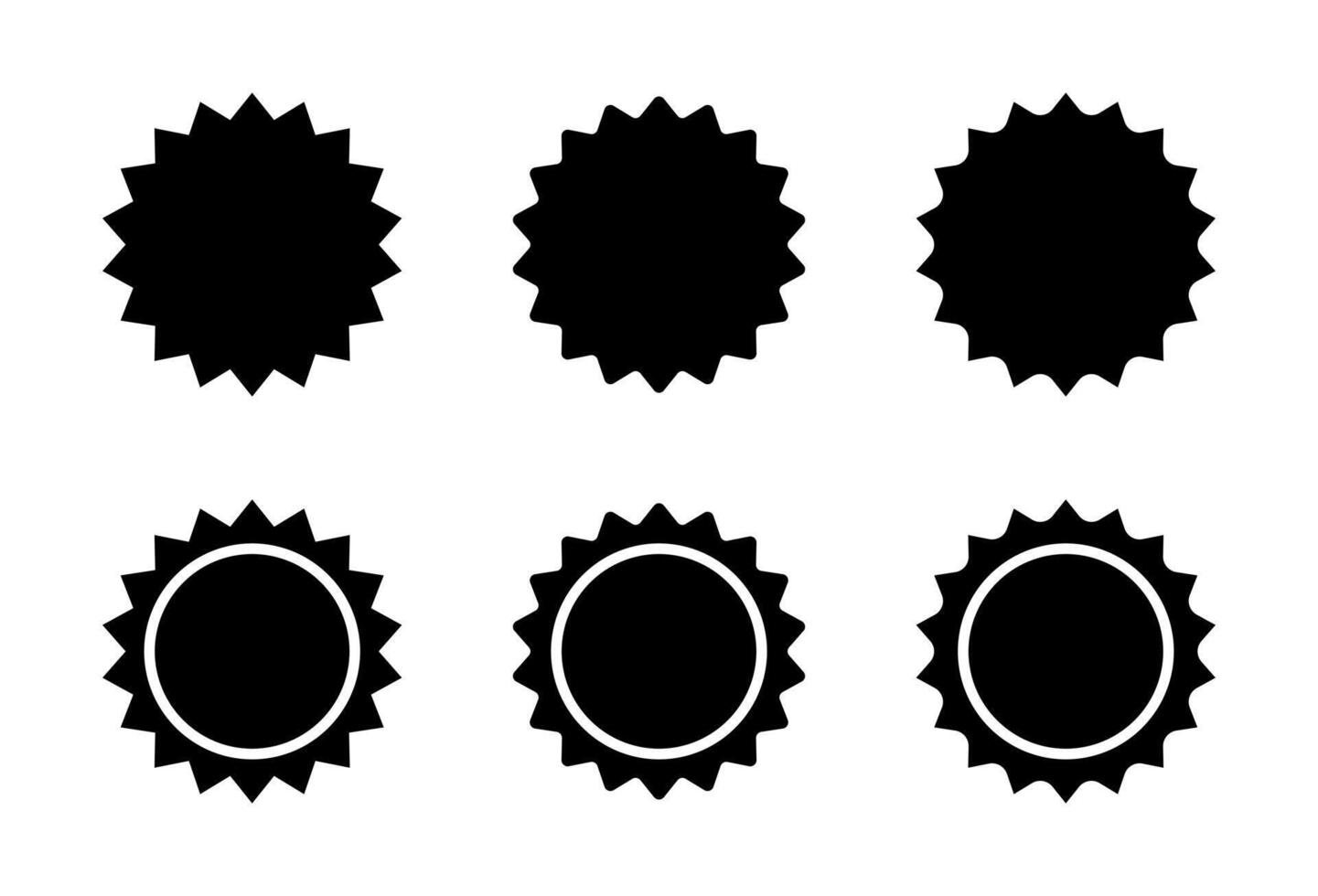 Sunburst, sun icon set in generic style. Starburst sign symbol vector