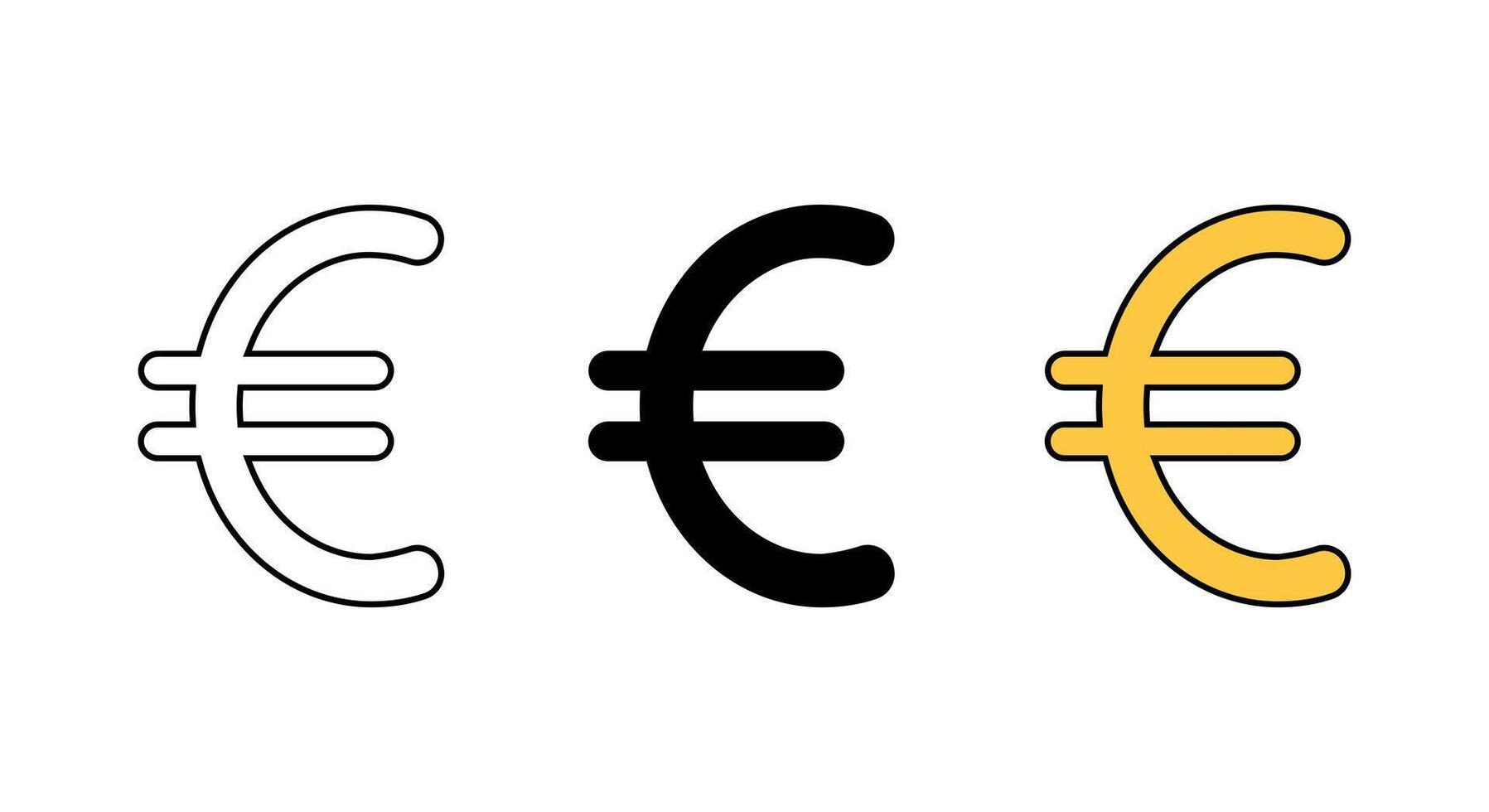 Euro money icon in generic style. Europe currency sign symbol vector