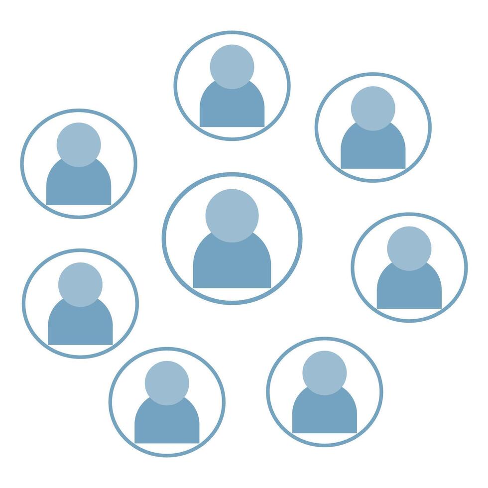 Digital animation of people icon forming circular patterns, social media circle social media connection technology vector