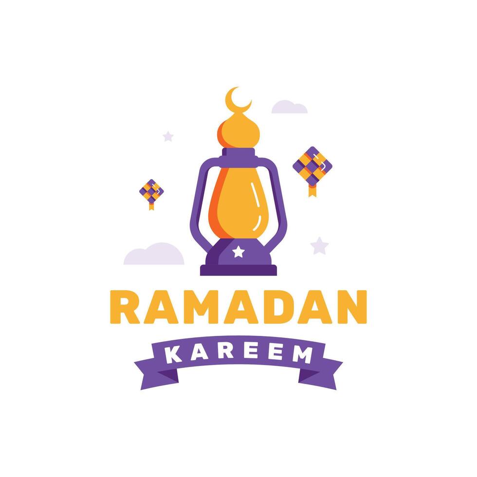 Modern Flat Design Concept for Ramadan Kareem vector