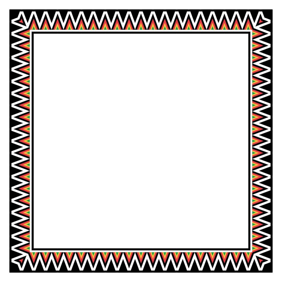 Kwanzaa-Inspired Geometric Border with Tribal Motif vector