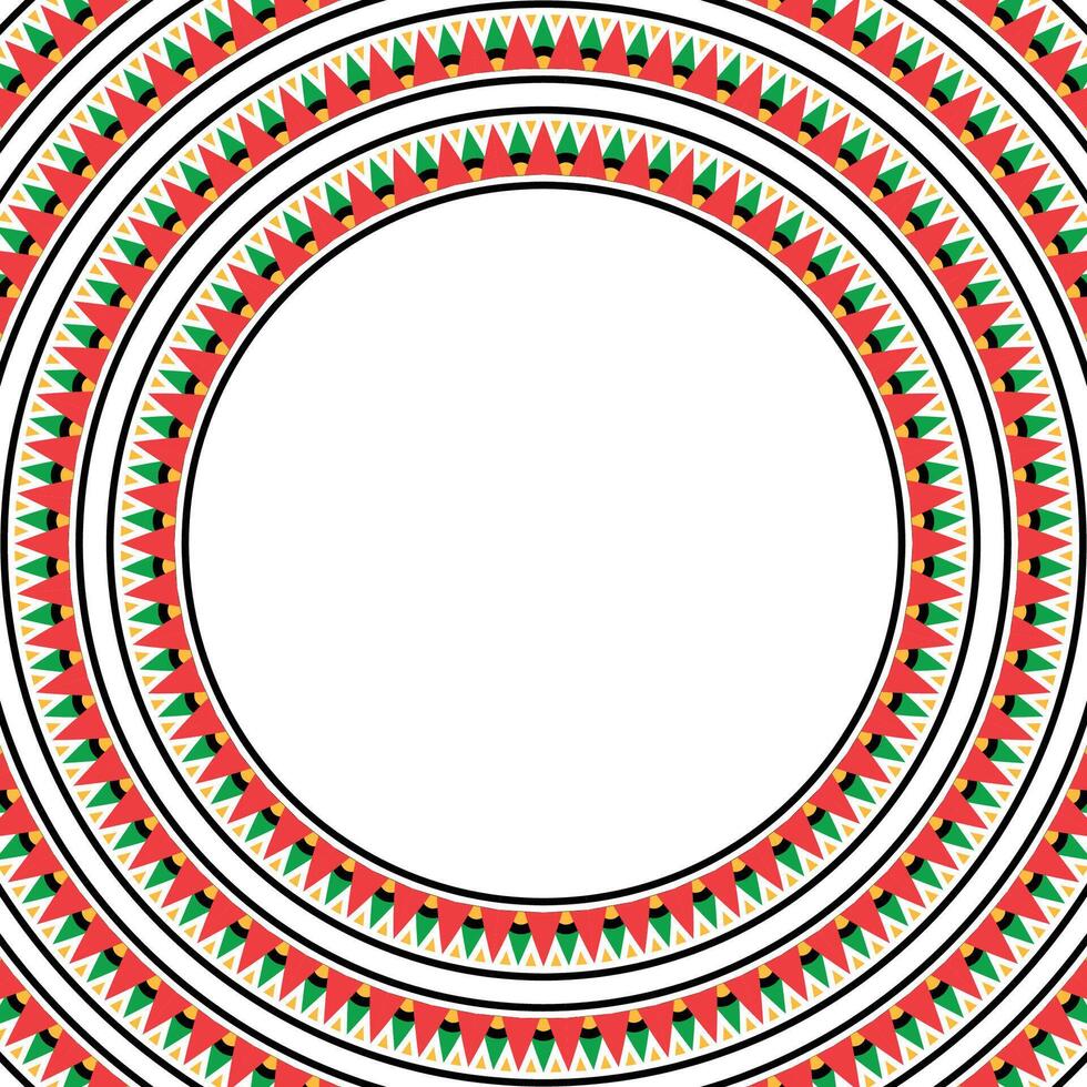 Kwanzaa Tribal Style Border with Geometric Elements vector