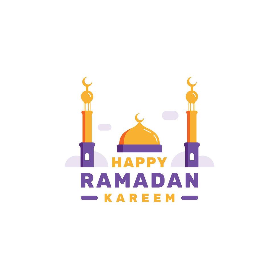 Ramadan Kareem Graphic in Simple Flat Style vector