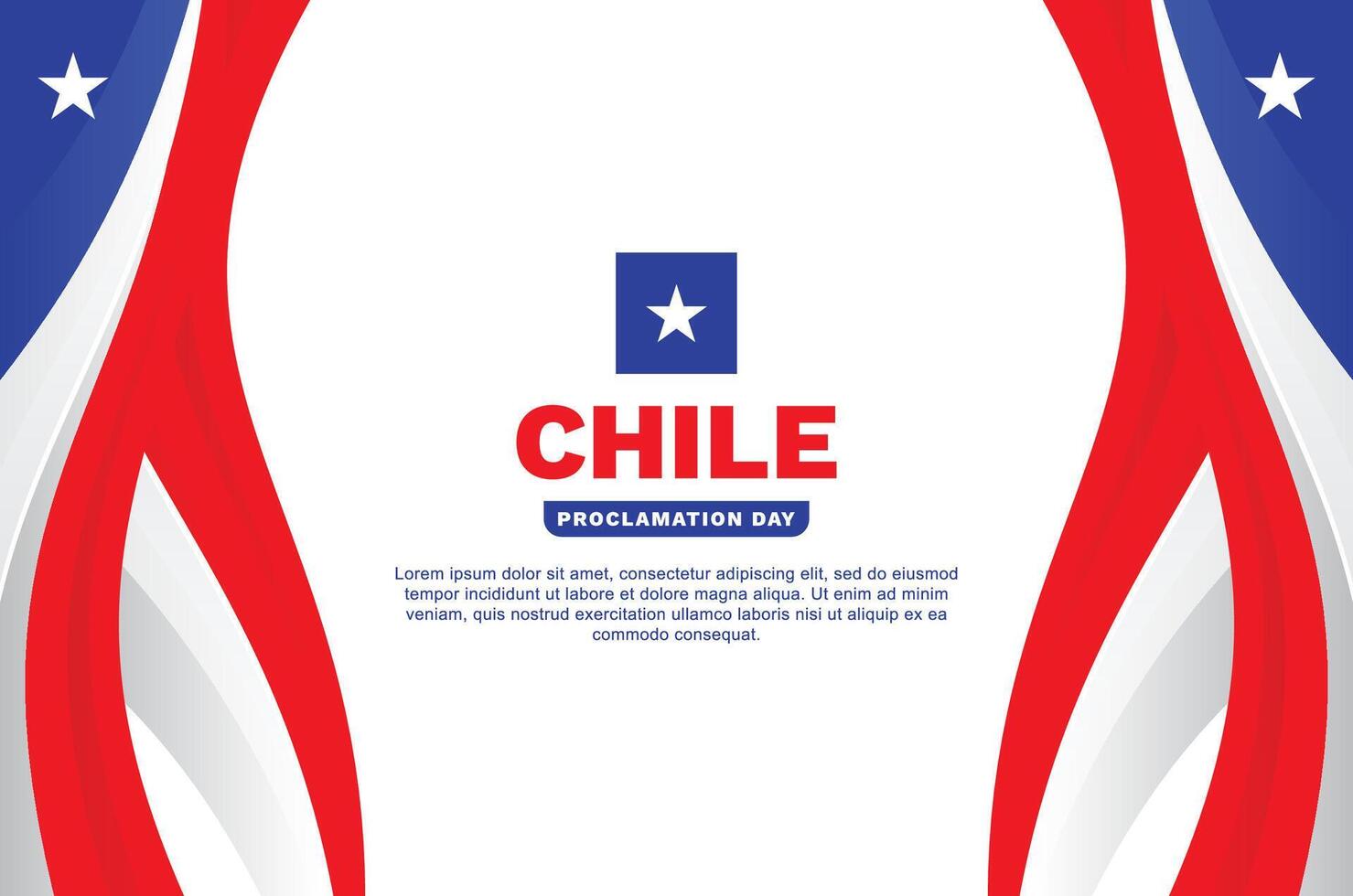 flag wave of chile proclamation day vector