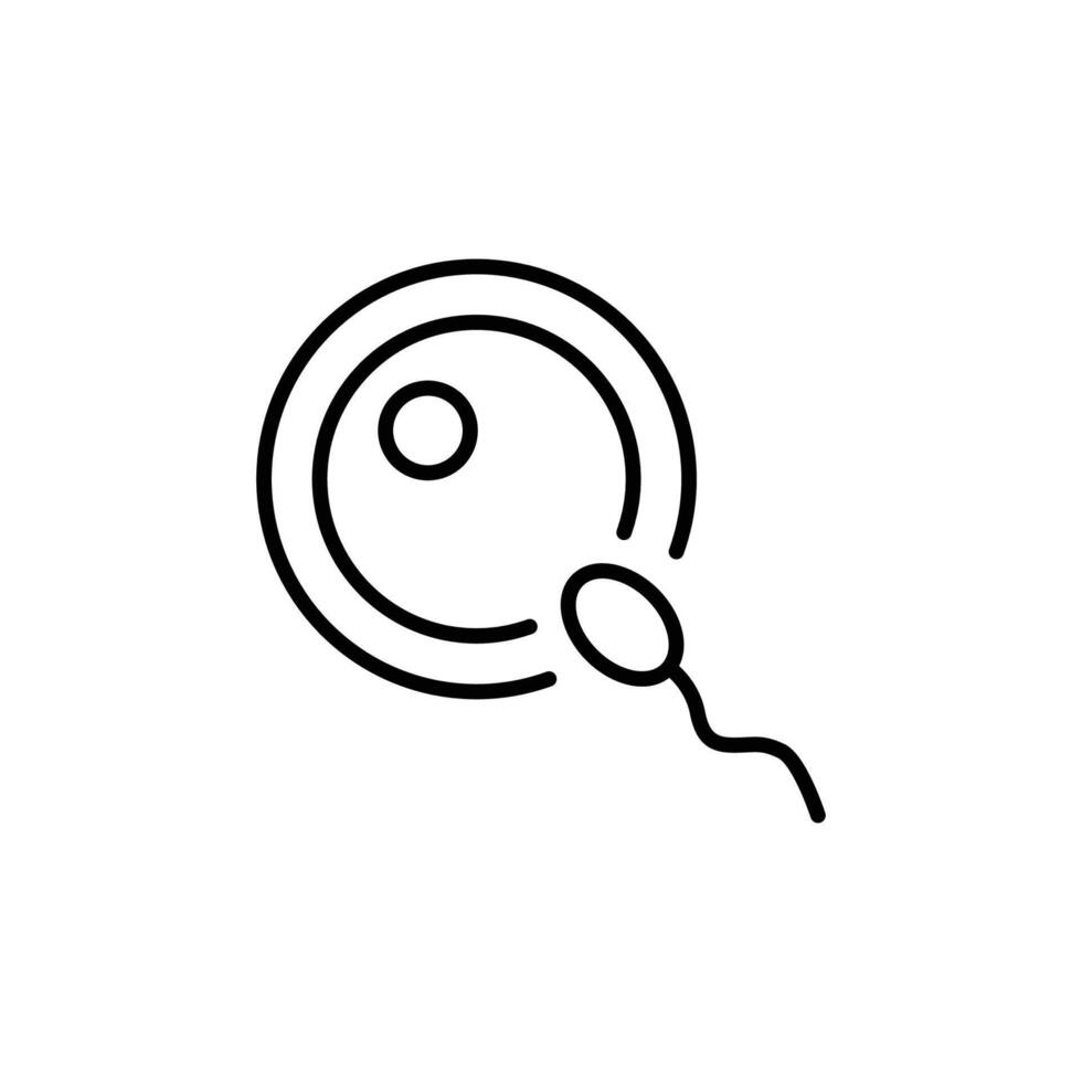 Fertilization process icon linear style for graphics. vector