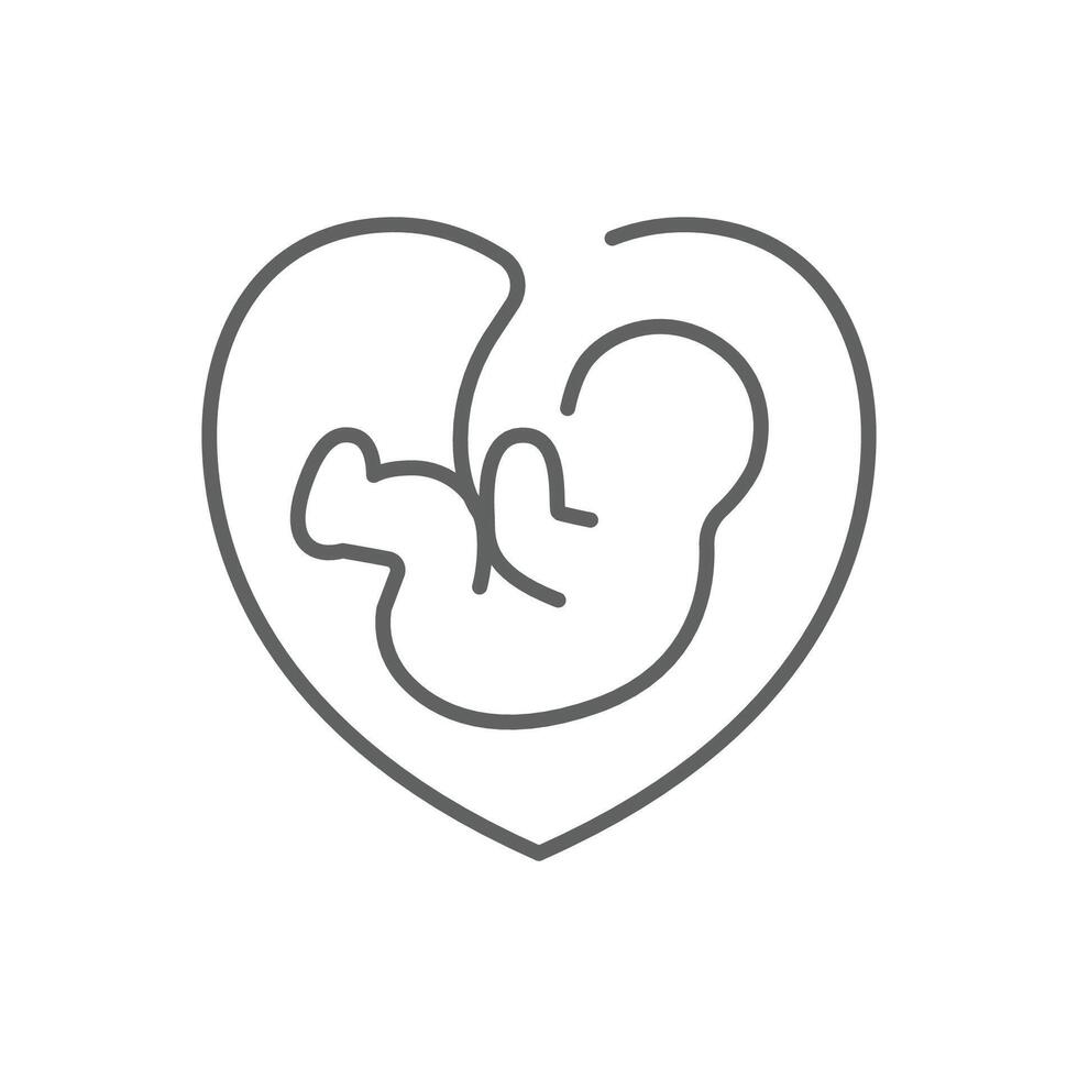 Gynecology icon pregnant figure outline design. Editable stroke vector
