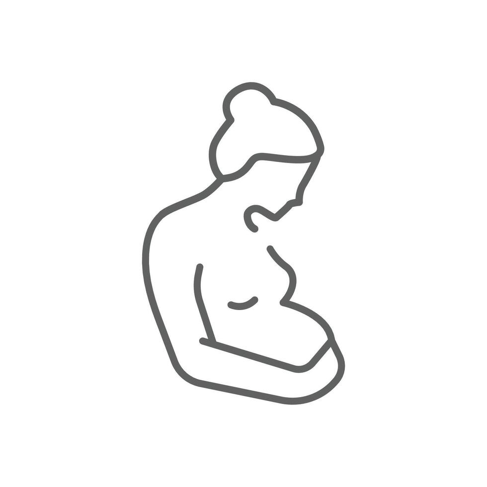 Pregnancy and gynecology icon simple outline. Editable stroke vector