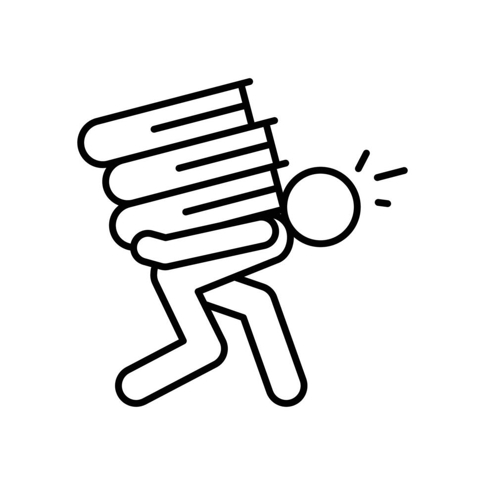 Education Stress Icon Thin Line Illustration of Academic Pressure School Challenges and Mental Health Awareness vector