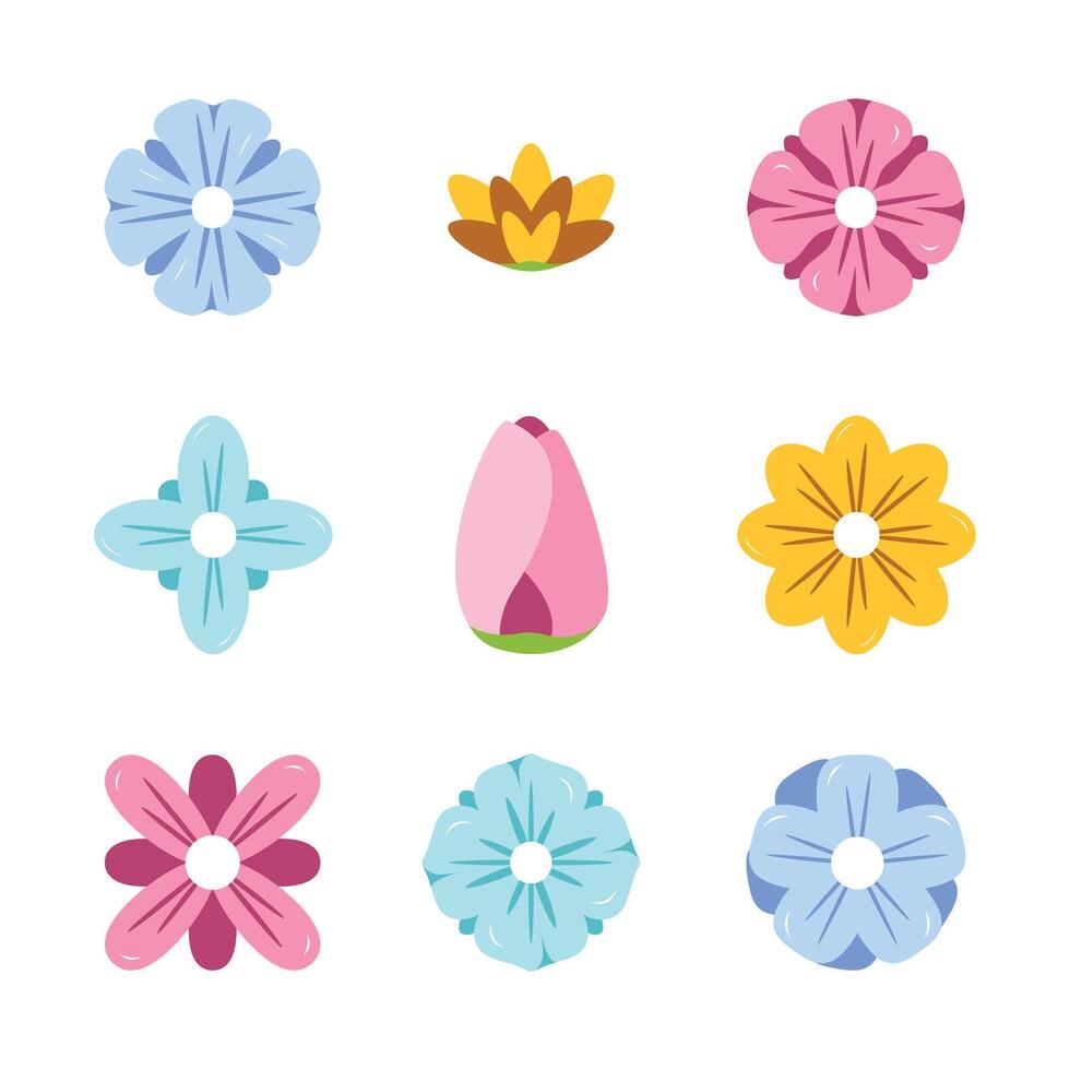 collection set of Spring flower vector