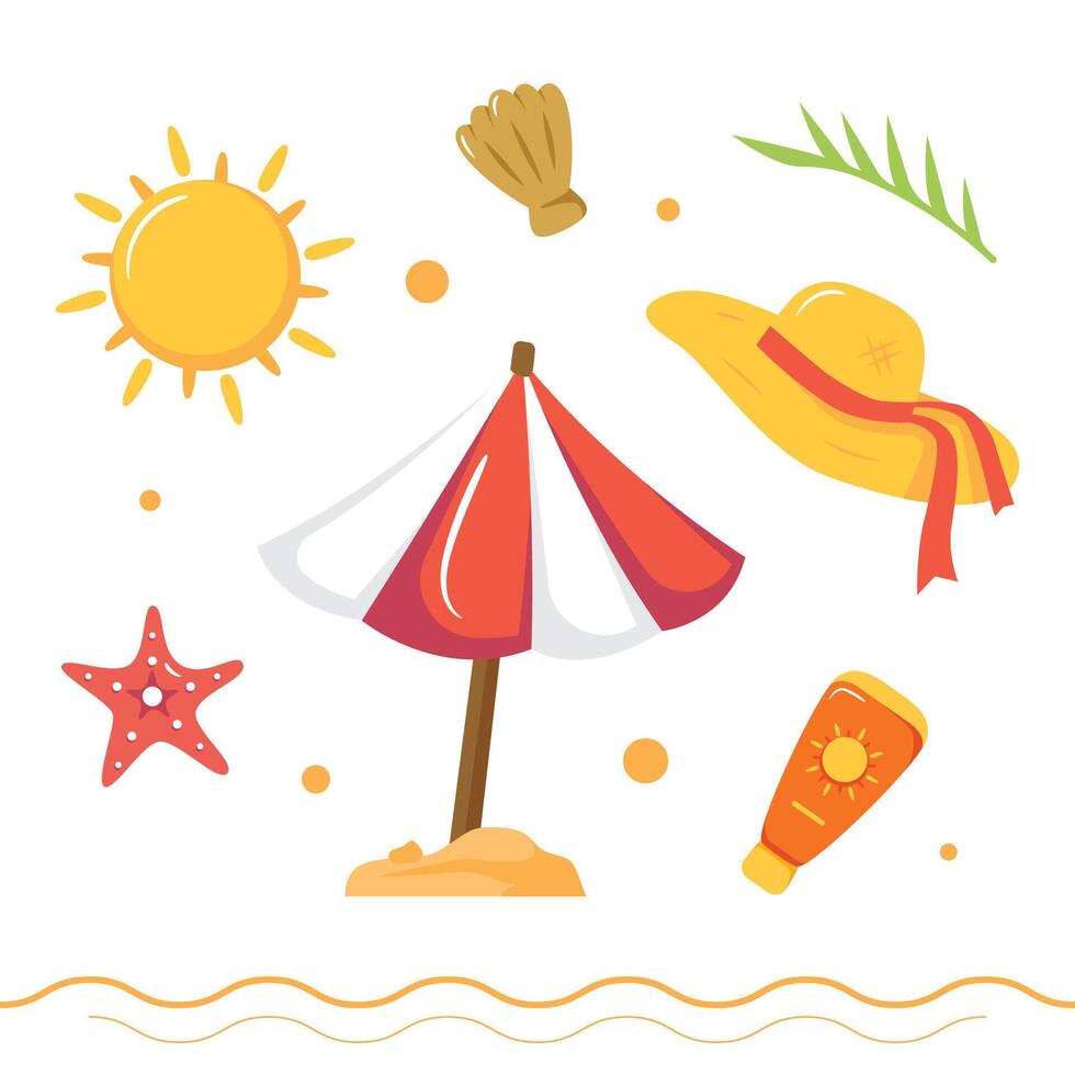 Hand drawn element for summer time vector