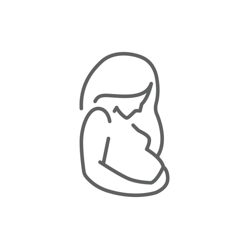 Pregnant woman icon thin line maternal health symbol. Editable stroke vector