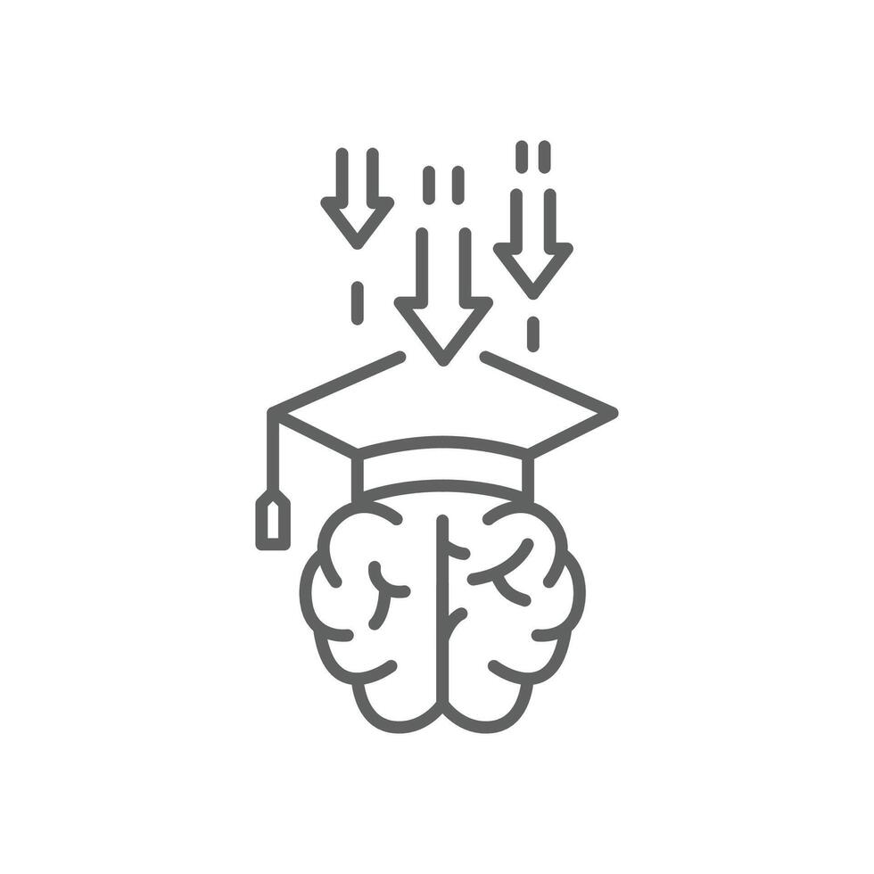 School Stress and Academic Pressure Icon with Editable Stroke Abstract Thin Line Illustration of Mental Health Issues in Education vector