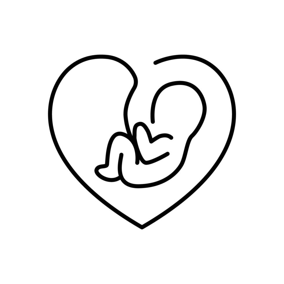 Pregnancy symbol line style for healthcare branding. vector