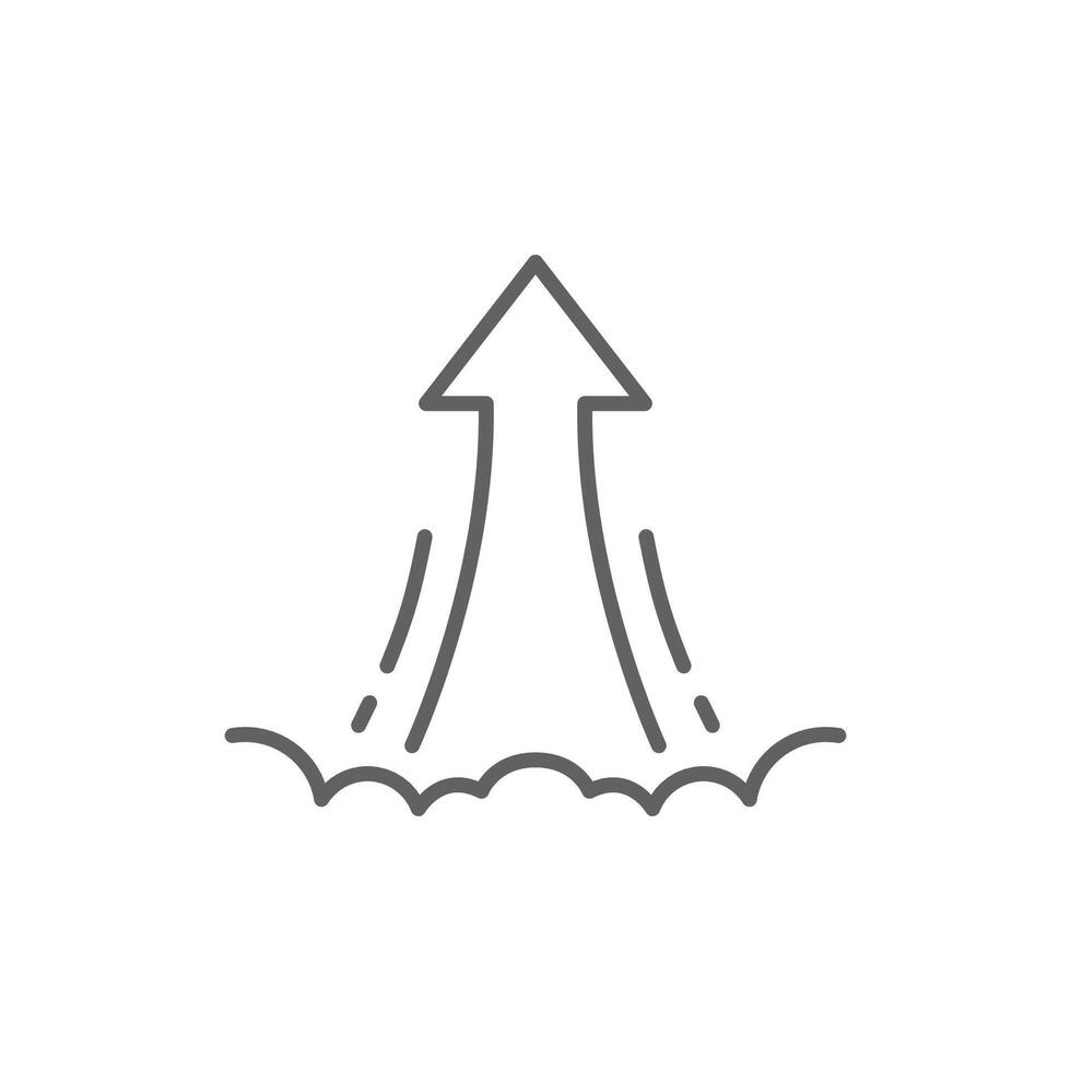 Icon of Arrow Launch in Outline and Line Style Editable Stroke Concept of Takeoff Progress Increase and Innovation vector