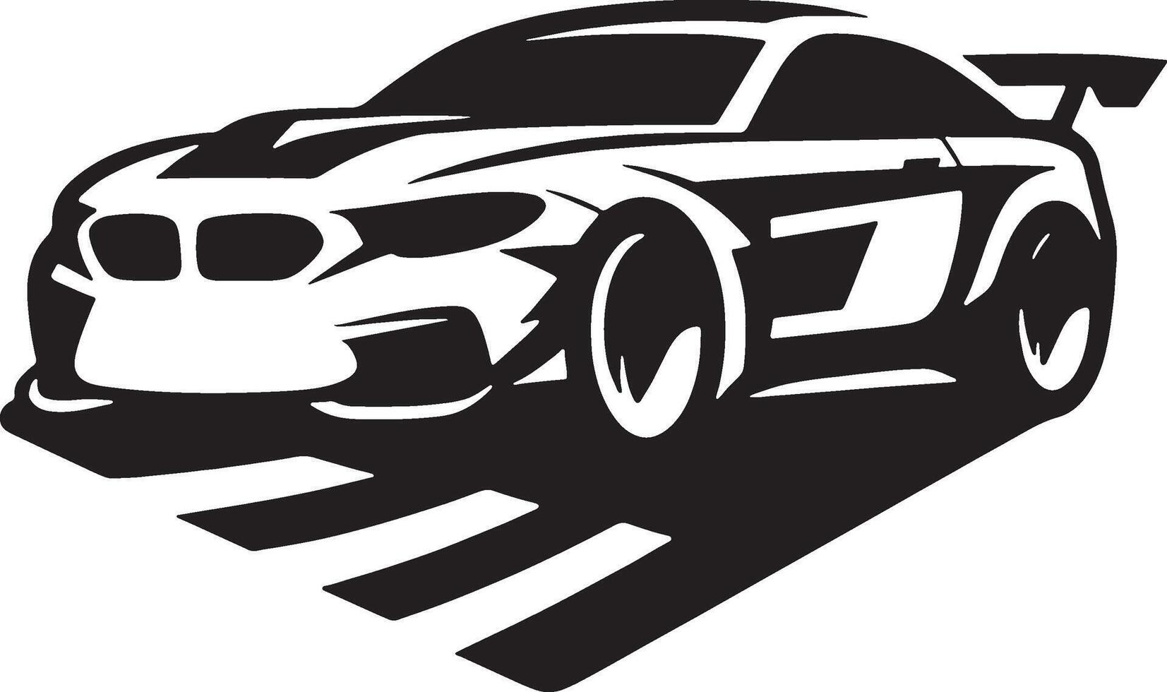Black and white image of a car. vector