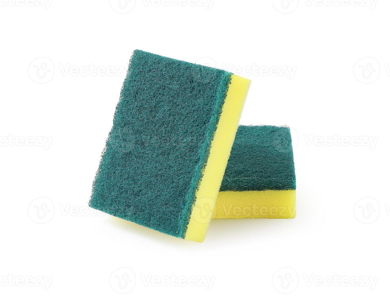 Scotch brite isolated on white background with clipping path, Sponges for dishwashing, photo