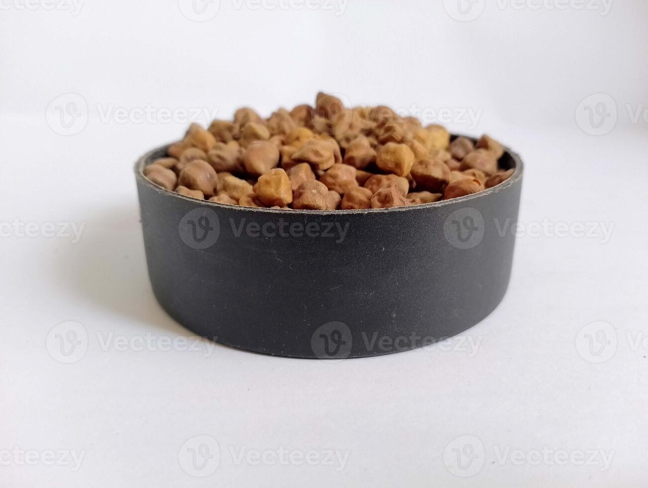 Organic black chana shown on white background. photo