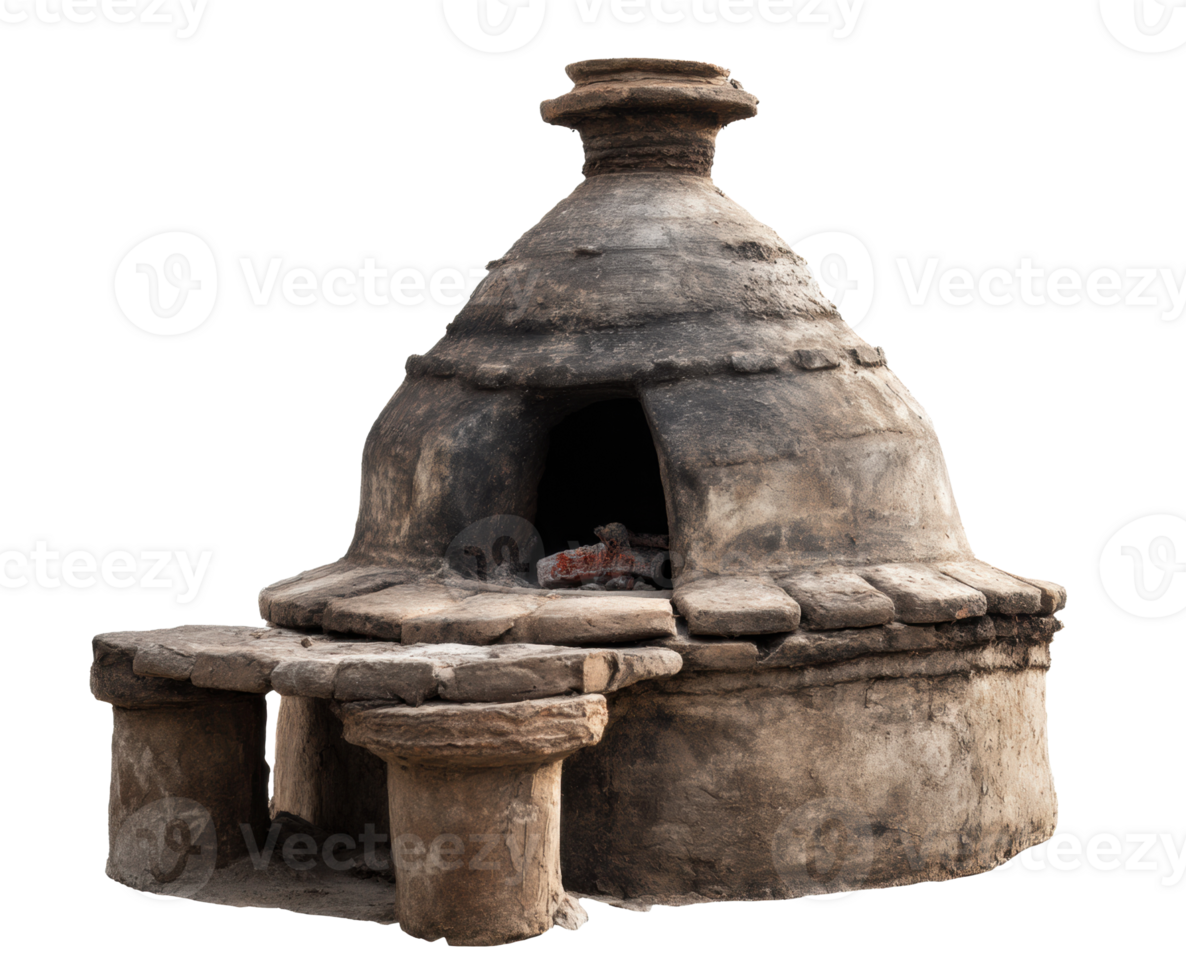 Traditional clay oven used for baking bread in ancient cultures png