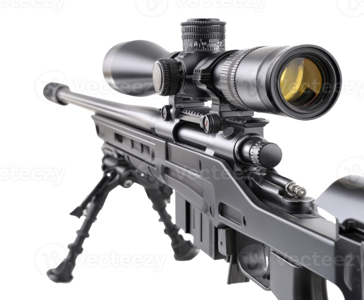 Precision rifle with advanced scope for target shooting png