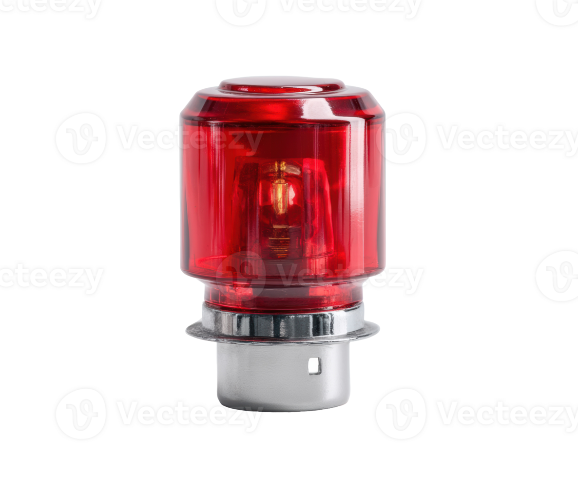 Red emergency light for safety and alert at night in urban setting png