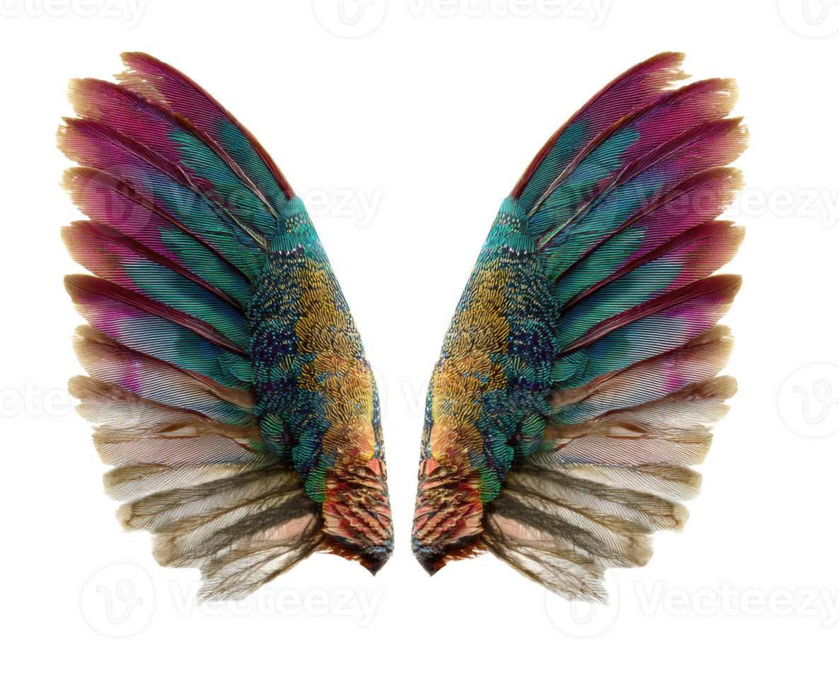 Colorful bird wings for artistic design and decoration purposes png