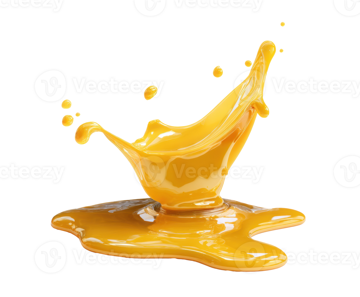 Bright yellow paint splash for creative design projects and art png