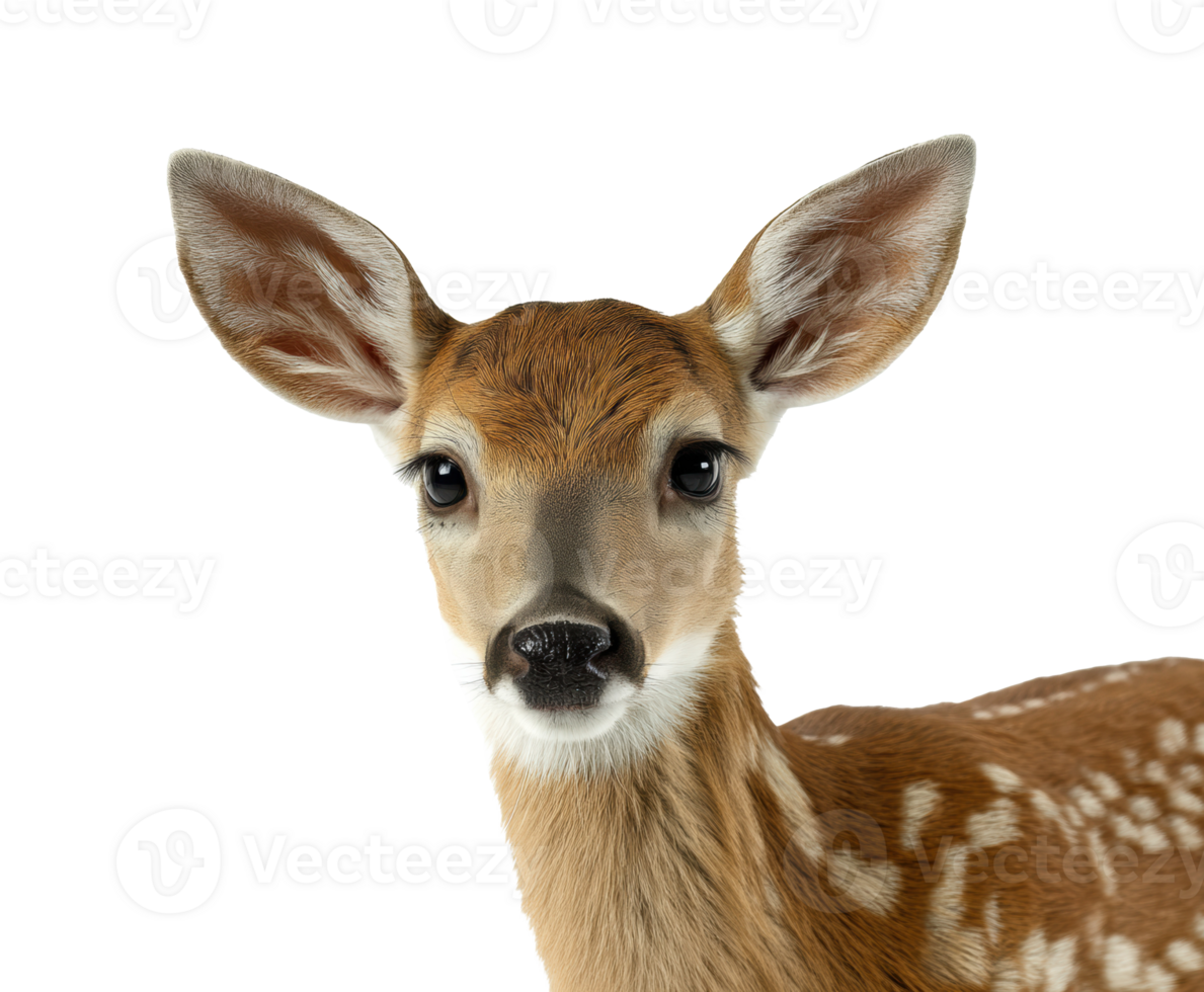 Young deer looking curiously towards the camera in natural habitat png