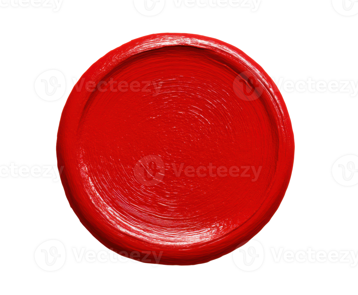 Bright red circular clay plate for artistic projects and crafts png