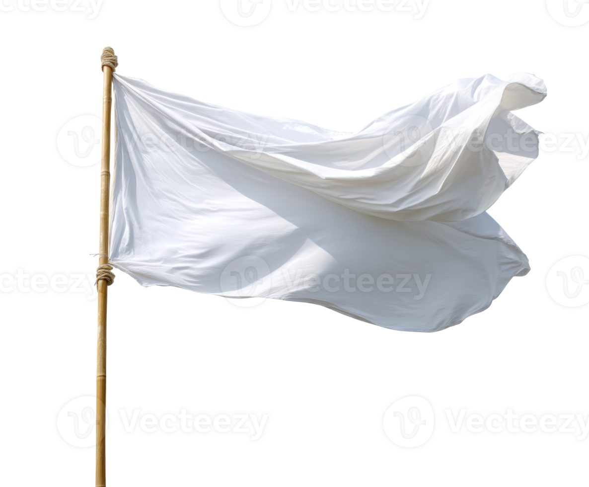 White fabric waving gently on a flagpole in the breeze png